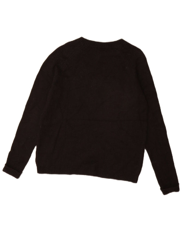 Topshop Suéter gráfico con cuello barco para mujer UK 8 Small Acrílico negro