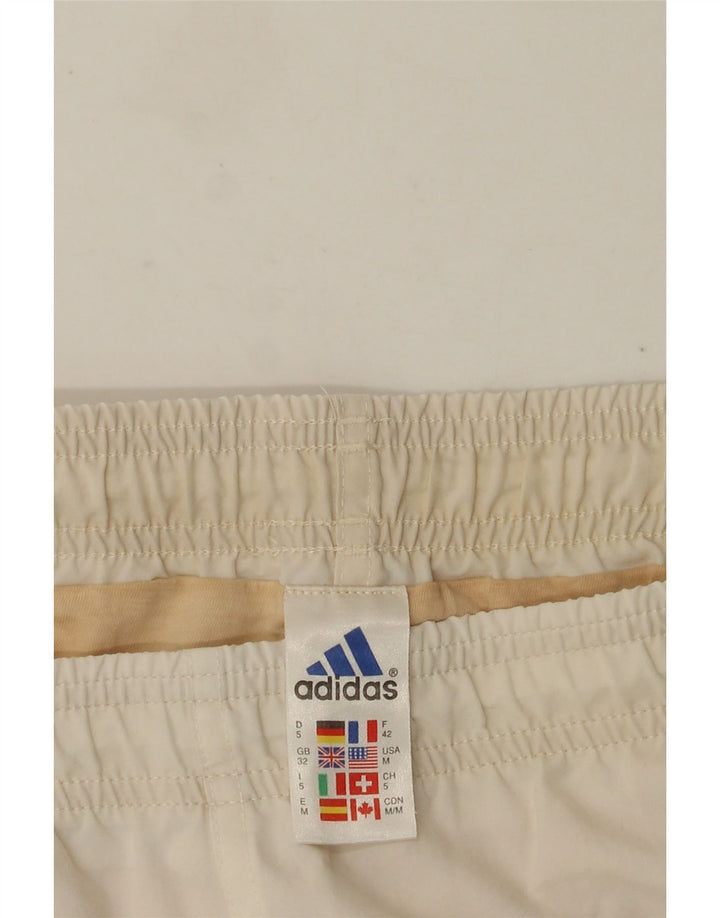 Adidas Hombre Pantalones Cortos Deportivos Medio Algodón Blanco