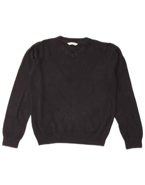 Marks & Spencer Jersey con cuello en V para niña 11-12 años Algodón negro