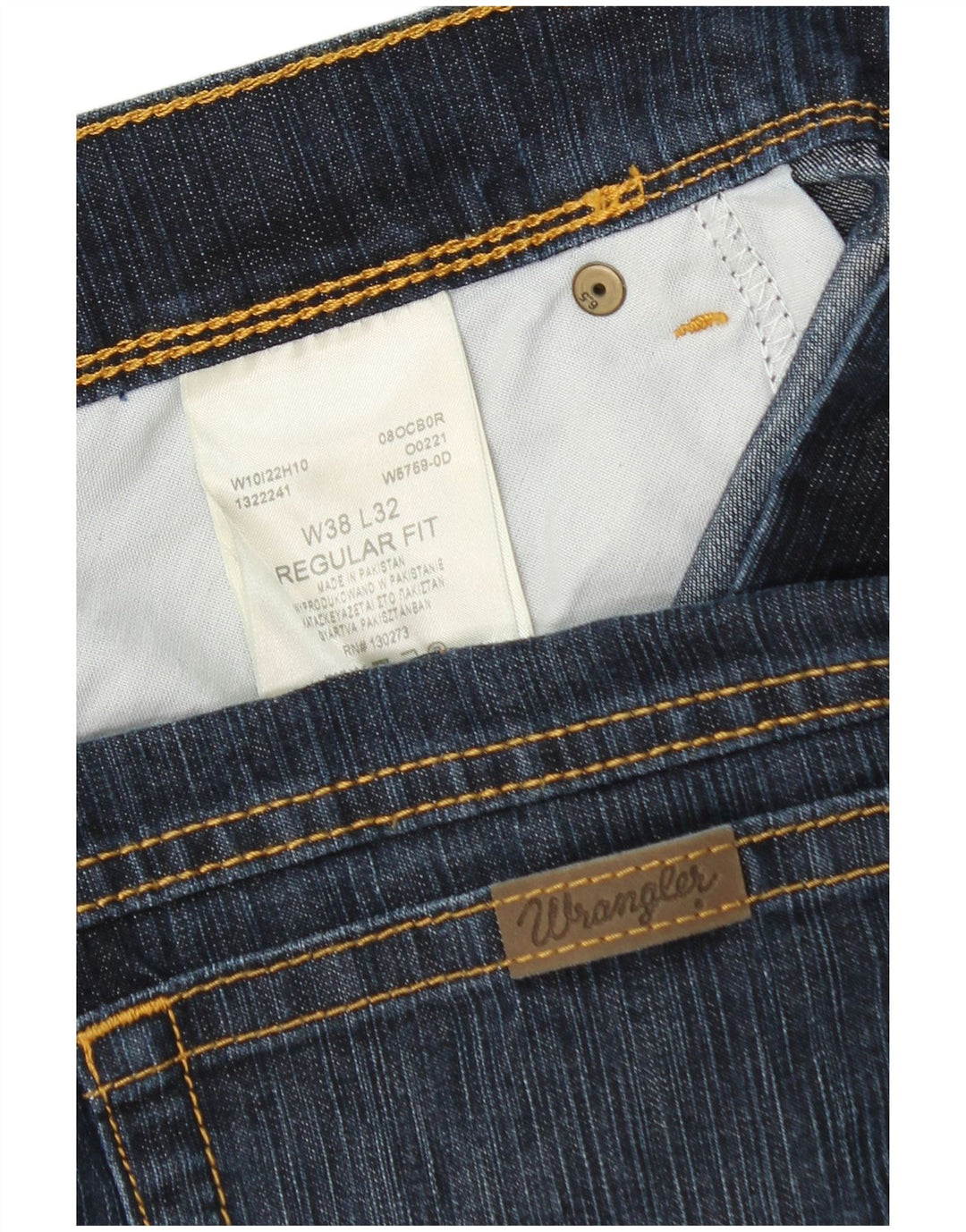 WRANGLER Vaqueros rectos de corte regular para hombre W38 L32 Algodón azul