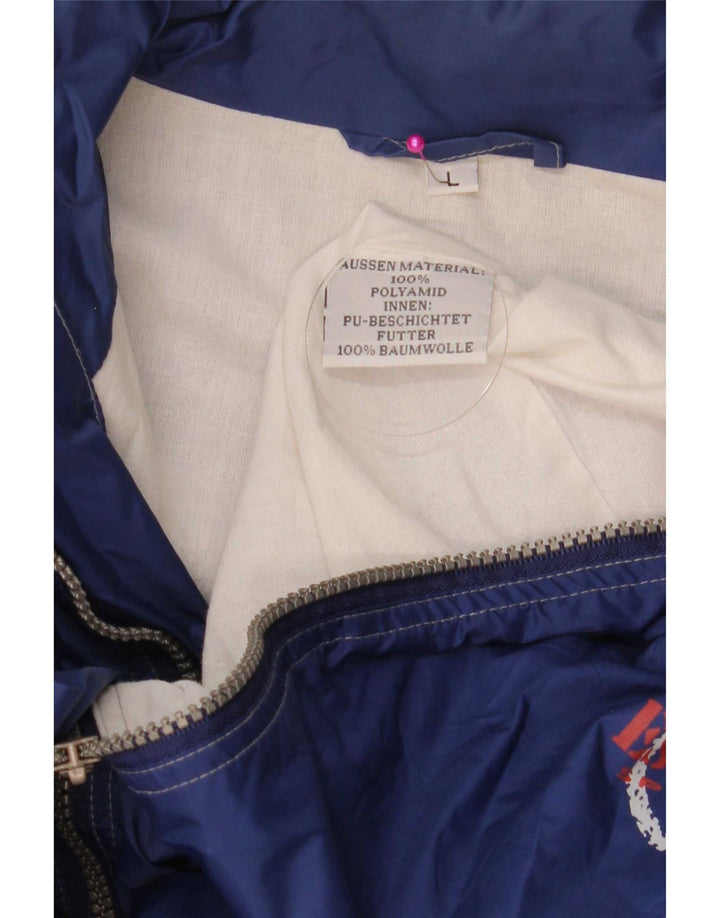Chaqueta impermeable con capucha y gráfico Essential para hombre, talla 40, poliamida azul grande