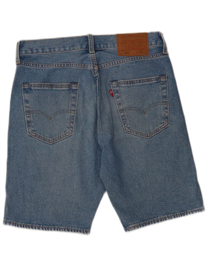 LEVI'S Mens 501 Denim Shorts W30 Algodón Azul Medio