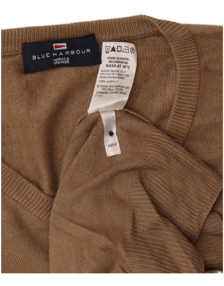 Marks & Spencer Jersey Azul Harbor con Cuello en V para Hombre Acrílico Marrón Pequeño
