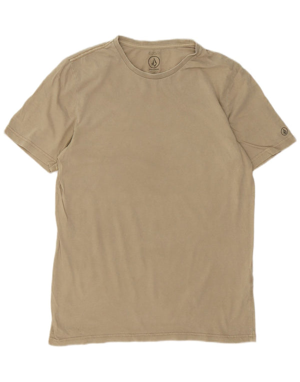 Camiseta Volcom Modern Fit para hombre, talla pequeña, algodón beige