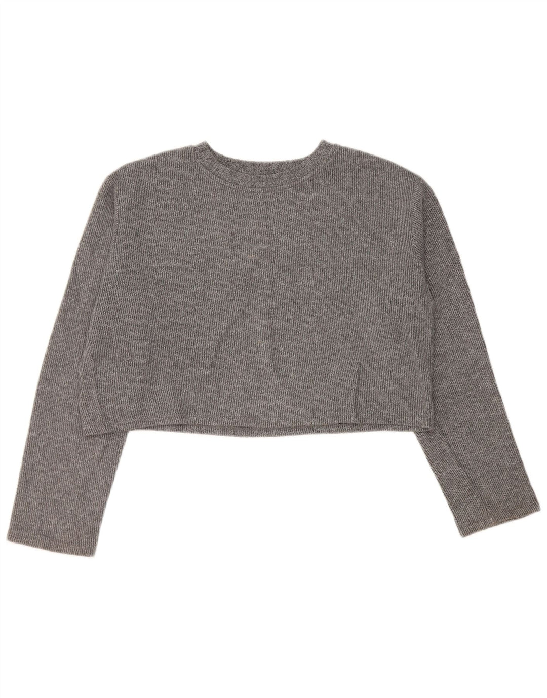 Zara Mujer Crop Top Manga Larga UK 46 Grande Gris