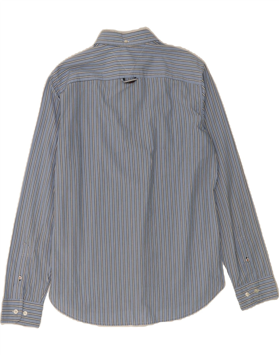 TOMMY HILFIGER Mens Slim Fit Shirt Medium Blue Striped Cotton Vintage Tommy Hilfiger and Second-Hand Tommy Hilfiger from Messina Hembry 