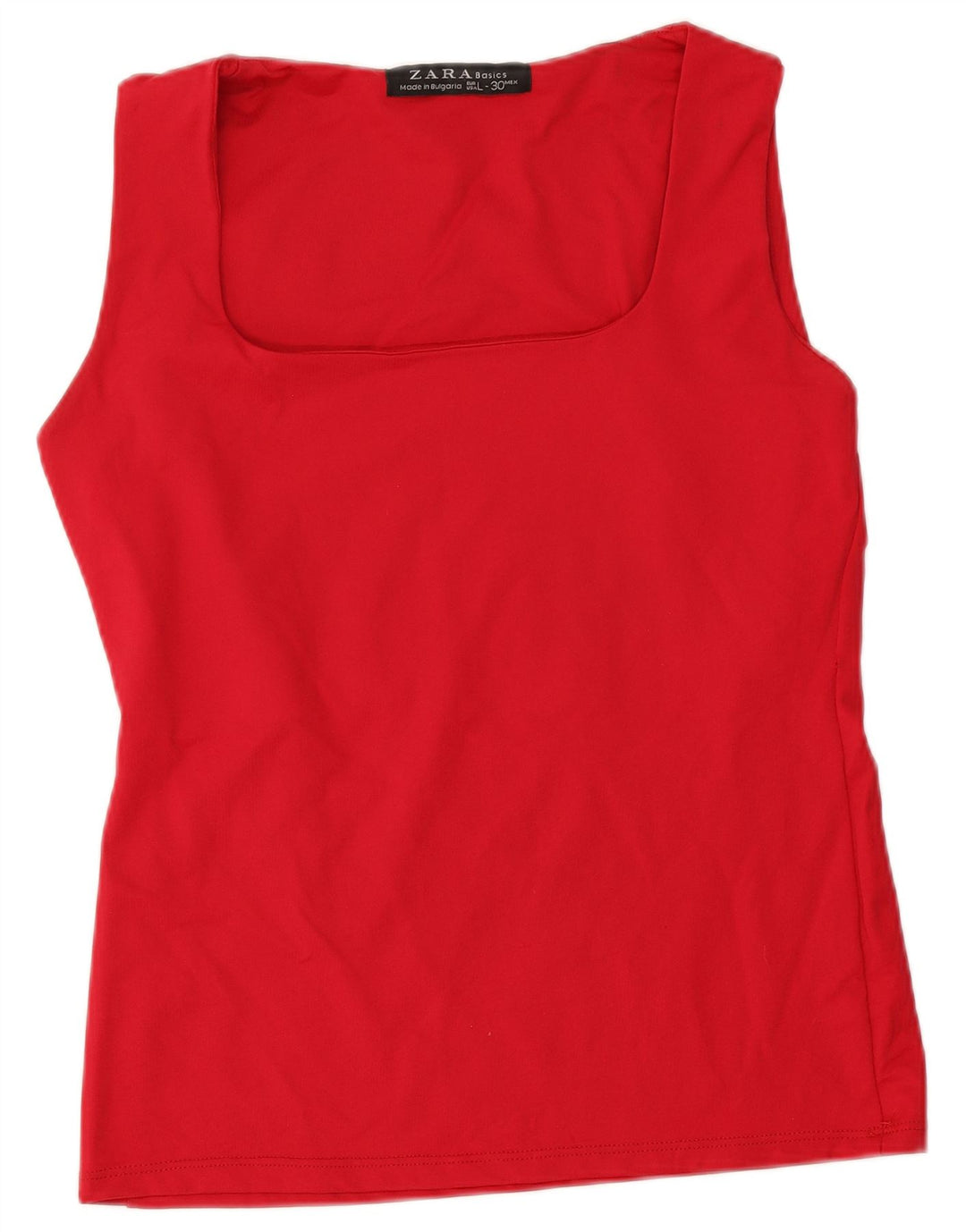 Zara Mujer Chaleco Top UK 44 Grande Poliamida Rojo