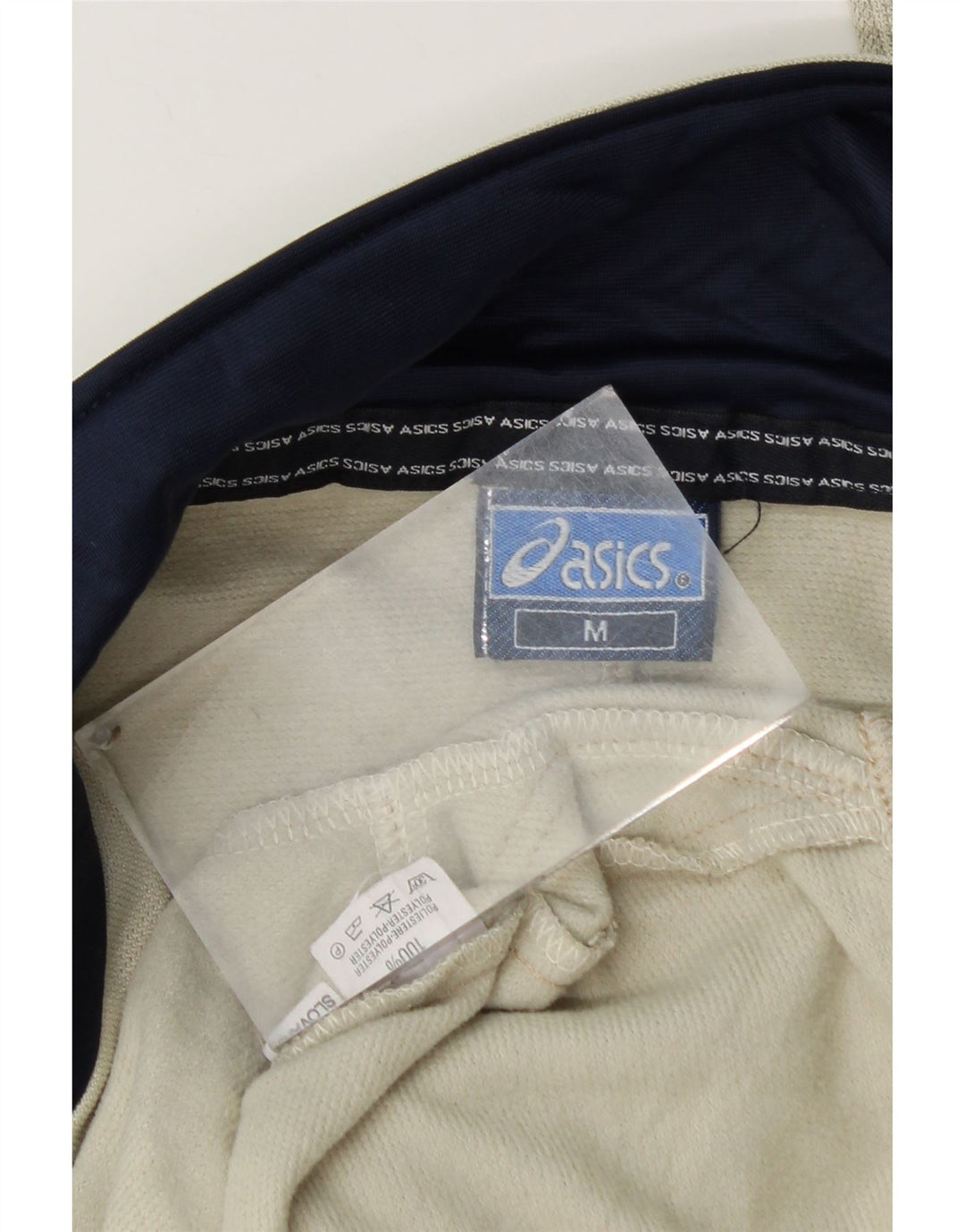 Asics Hombre Chándal Top Chaqueta Poliéster Color Block Medio Beige