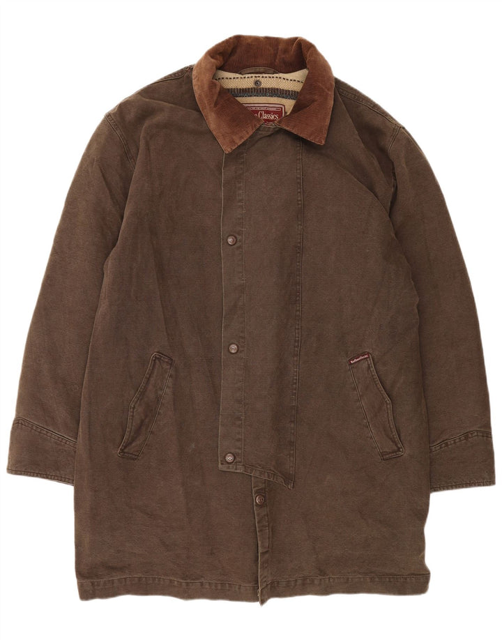 Marlboro Classics Abrigo cortavientos para hombre UK 44 2XL Marrón Clásico