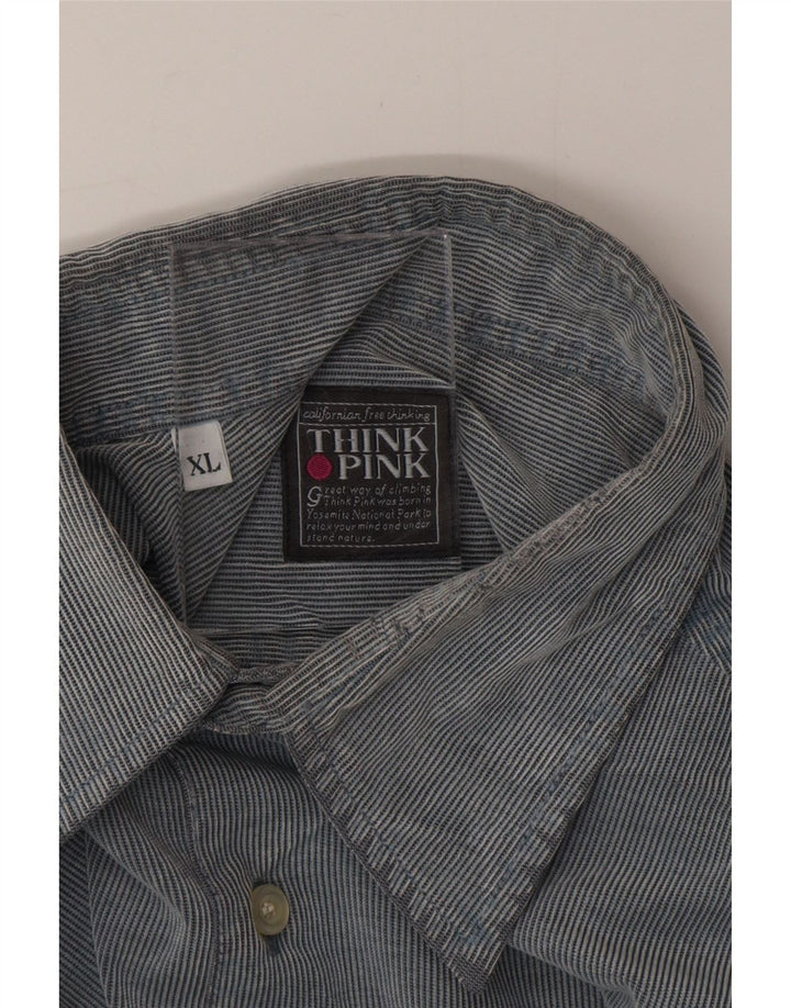 THINK PINK Camisa Hombre XL Algodón Rayas Azules