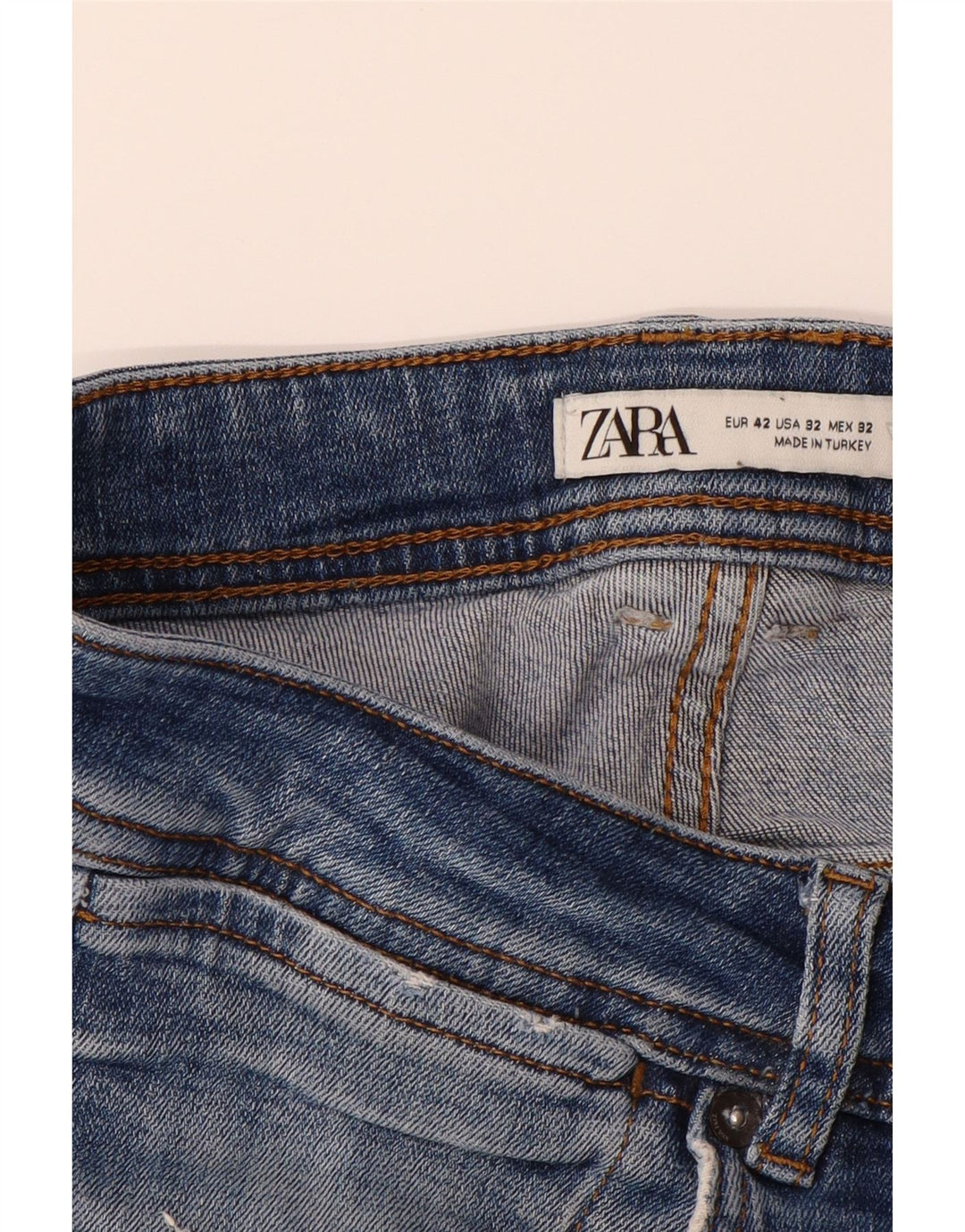 ZARA Womens Slim Jeans EU 42 Large W32 L25 Blue Cotton Vintage Zara and Second-Hand Zara from Messina Hembry 