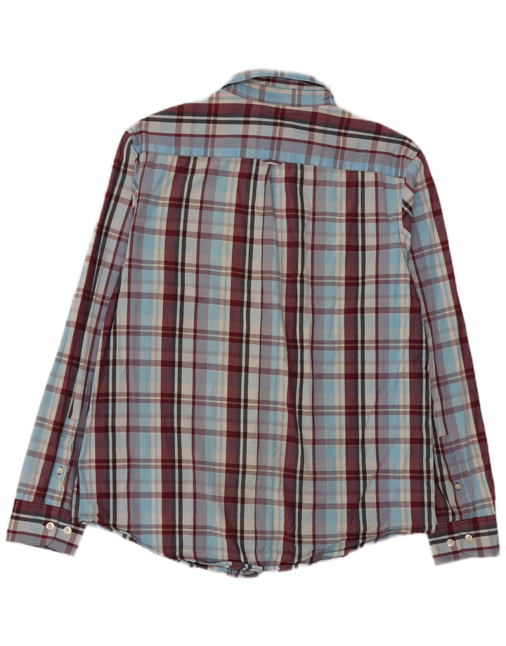 Camisa de corte slim Heritage de Penguin para hombre de algodón a cuadros azules grandes