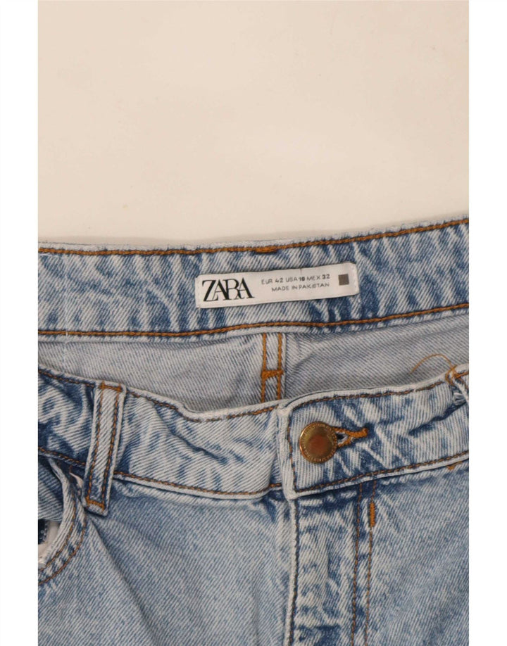 Zara Jeans Rectos Mujer EU 42 Large W32 L27 Azul