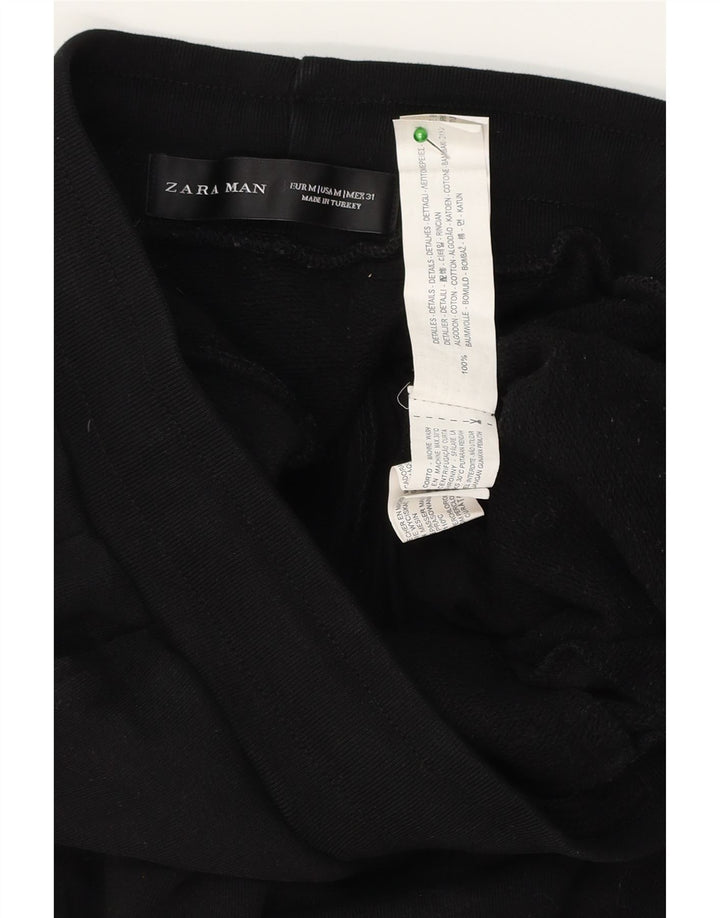 Zara Hombre Pantalón Chándal Mediano Negro Algodón
