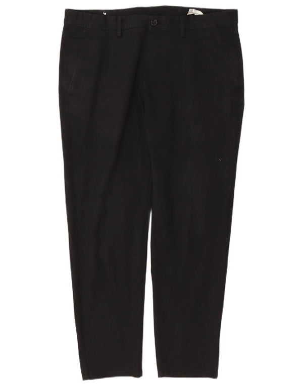 Zara Mens Slim Chino Pantalones EU 44 Large W34 L28 Poliéster Negro