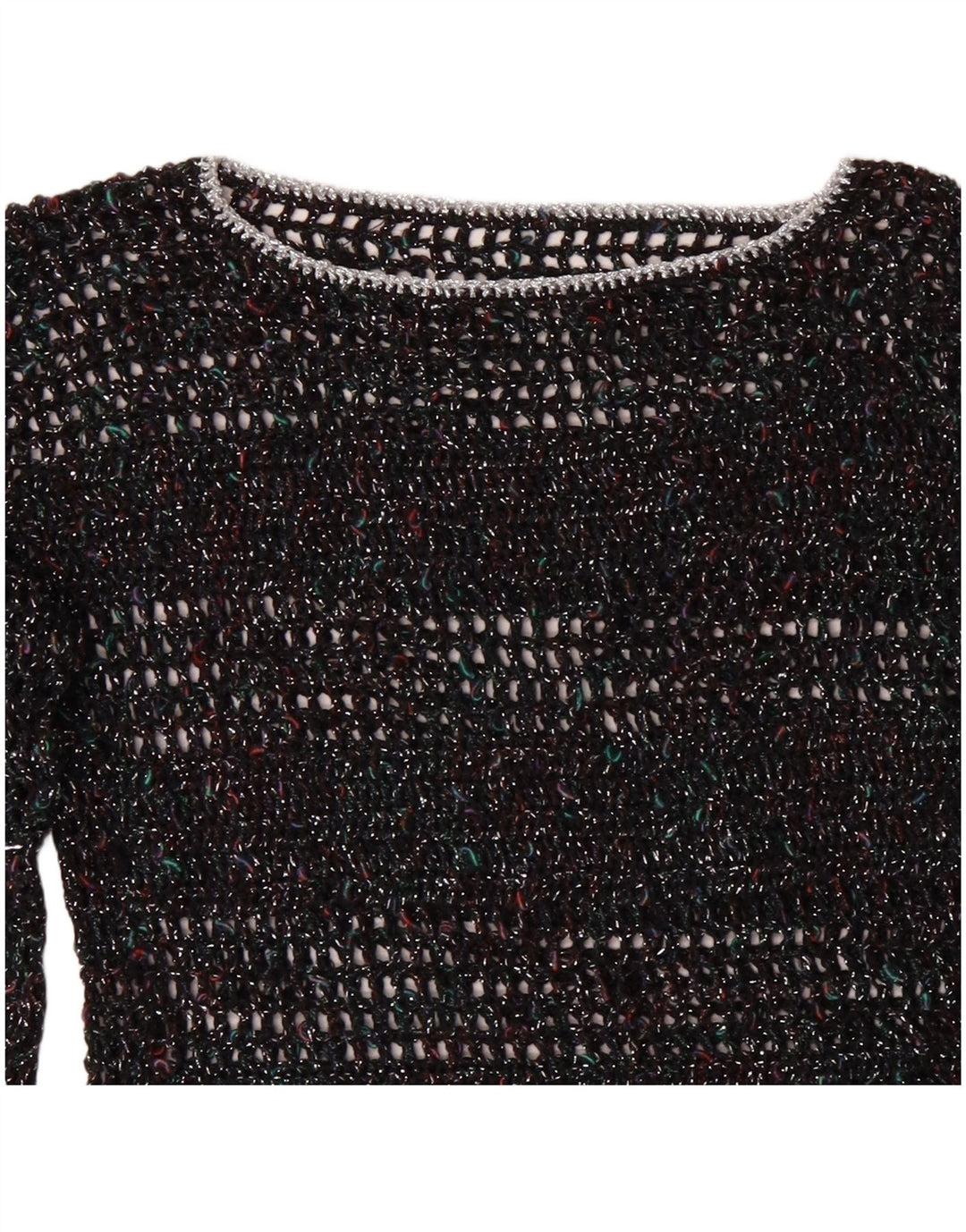 VINTAGE Mujer Barco Cuello Jersey Suéter Reino Unido 12 Medio Multicolor Flecked