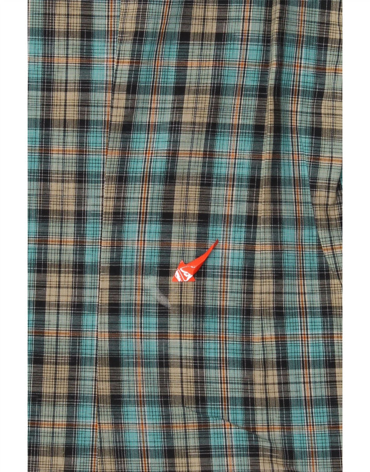 Camisa Hugo Boss Hombre Manga Corta XL Algodón Cuadros Azul