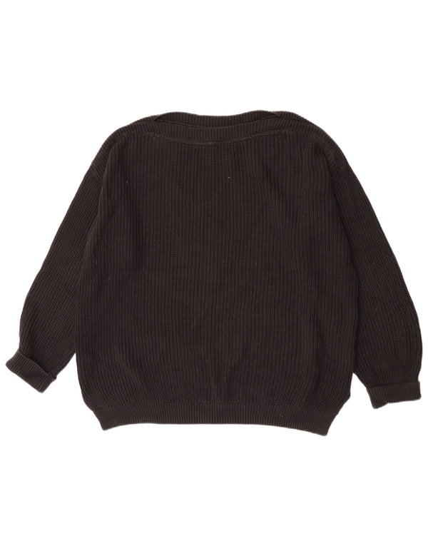 Marks & Spencer Suéter Corto con Cuello Barco para Mujer UK 46 Grande Negro