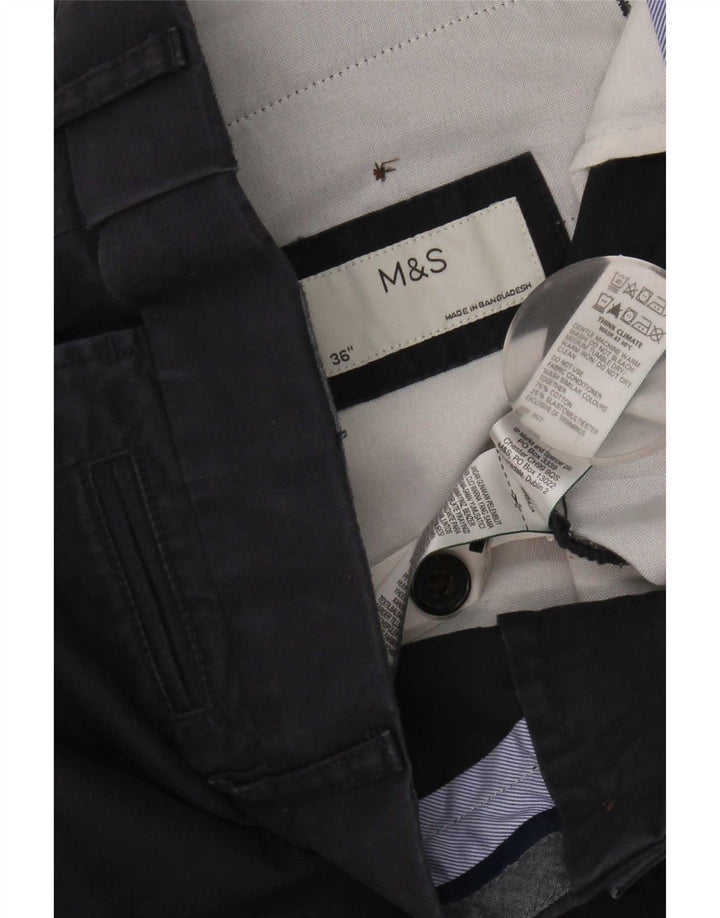 Marks & Spencer Pantalones cortos chinos para hombre W36 Grande Algodón azul marino