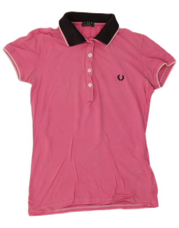 Fred Perry Polo para mujer UK 44 Algodón color block rosa medio
