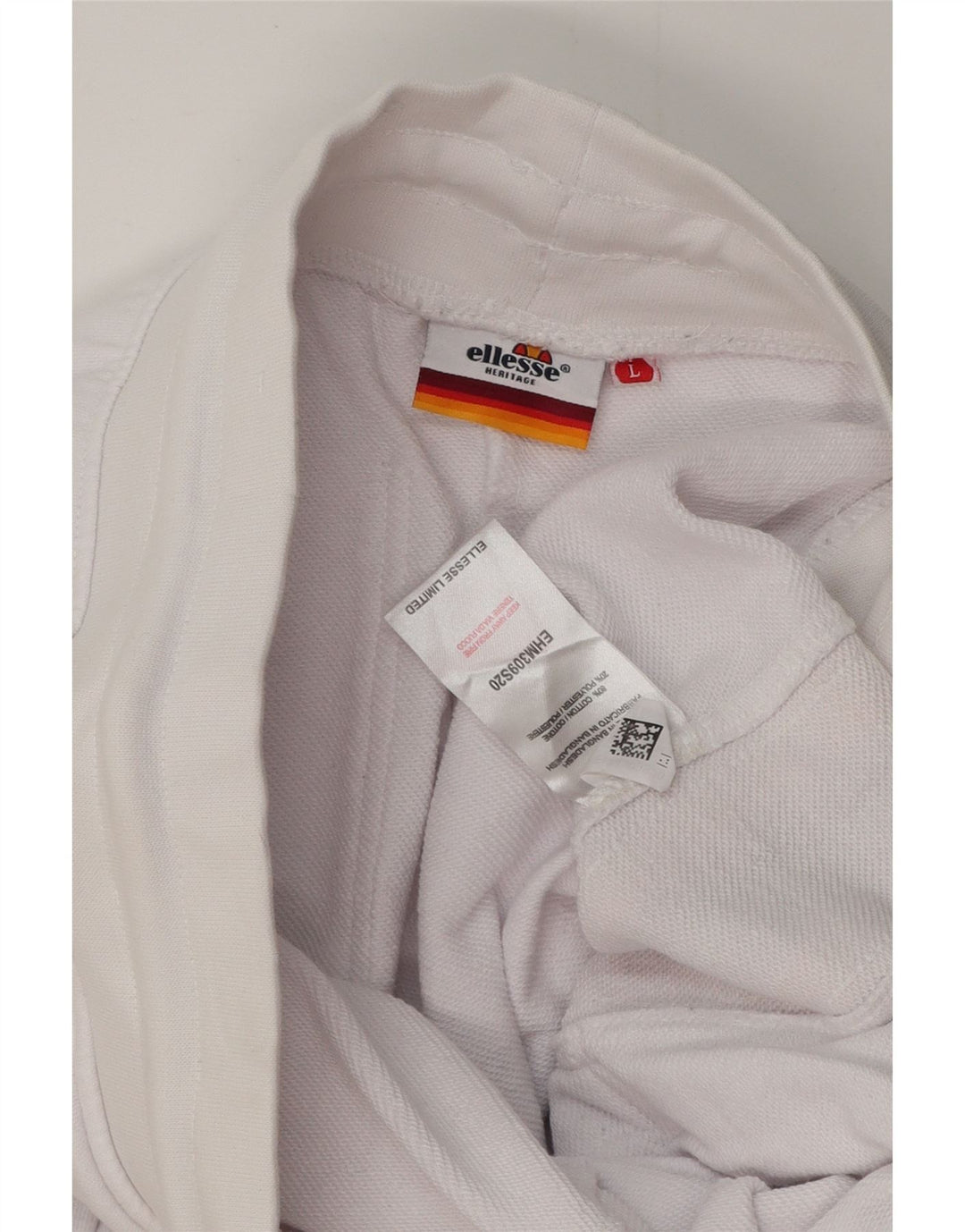ELLESSE Hombre Heritage Graphic Pantalones De Chándal Grande Blanco Colorblock