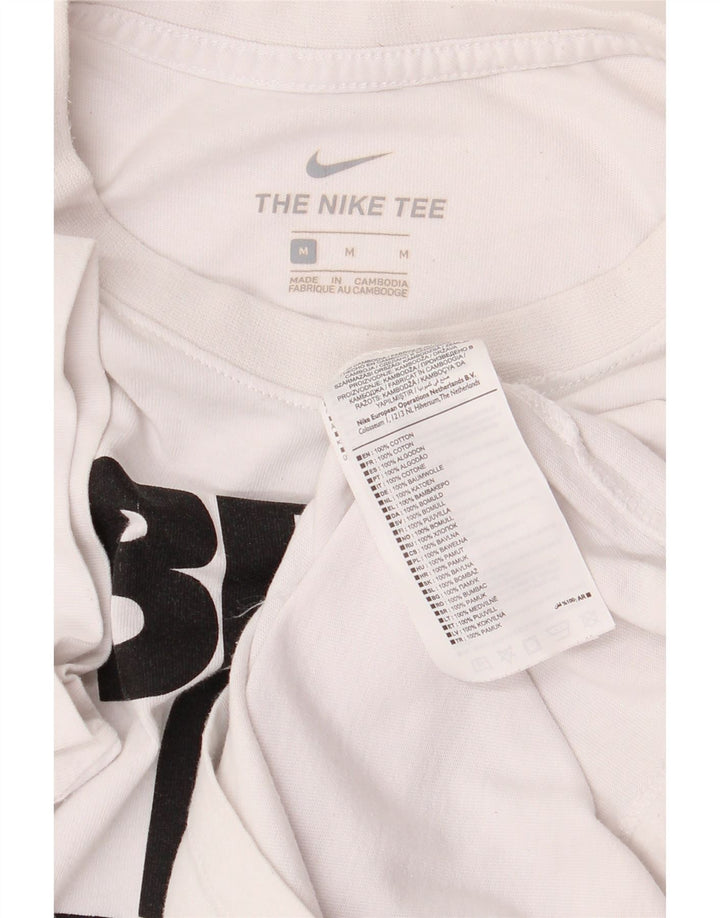 Nike Camiseta gráfica para hombre Top mediano de algodón blanco