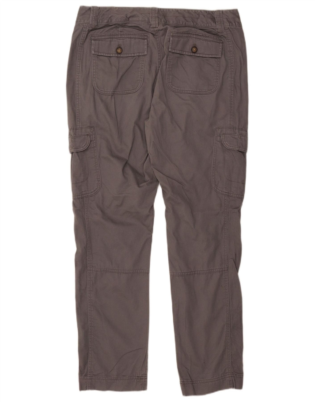 EDDIE BAUER Pantalones cargo rectos para mujer US 12 Large W35 L30 Algodón gris