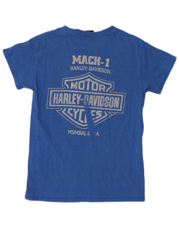 Harley Davidson - Camiseta gráfica para hombre, talla pequeña, color azul