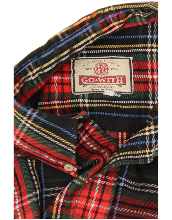 Camisa de franela vintage para hombre XL Black Check