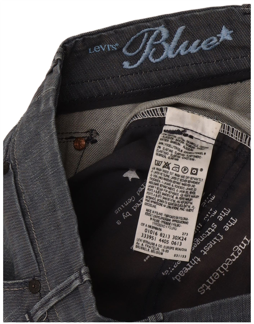 Pantalones Levi's Mujer Cropped W30 L24 Algodón Azul
