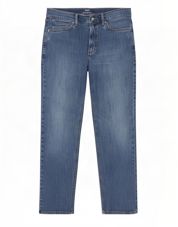 Marks & Spencer Jeans rectos para hombre W30 L29 Algodón azul