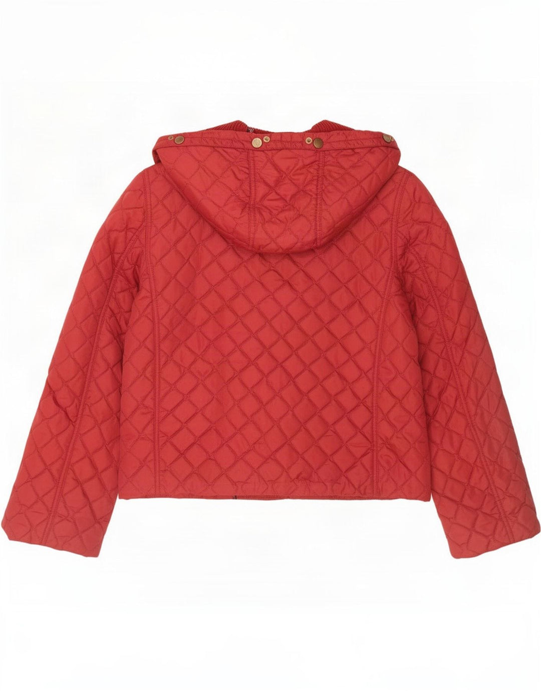 Byblos Chaqueta acolchada con capucha para mujer UK 12 Poliéster burdeos medio