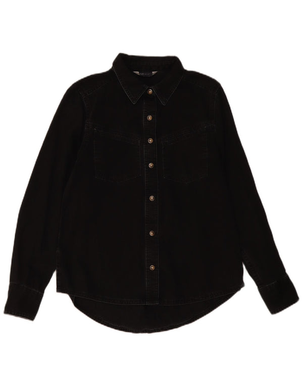 MARKS & SPENCER Camisa vaquera para mujer UK 8 Small Algodón negro