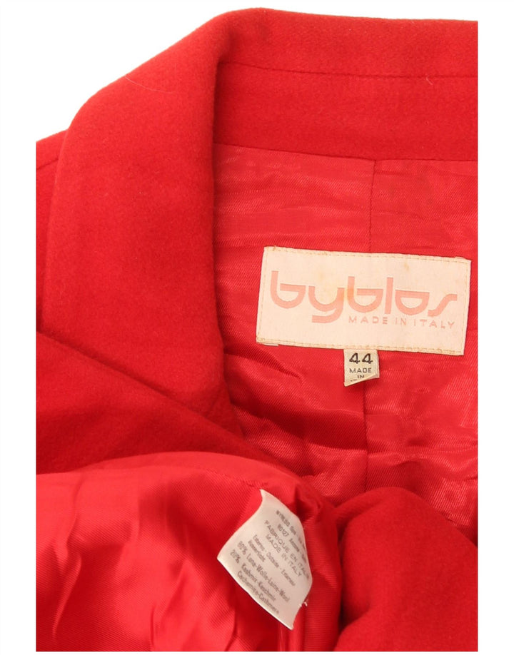 Chaqueta tipo blazer de 3 botones para mujer Byblos IT 44 Lana roja mediana