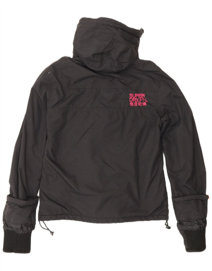 SUPERDRY Chaqueta cortavientos con capucha y ajuste holgado para mujer UK 40 Small Black