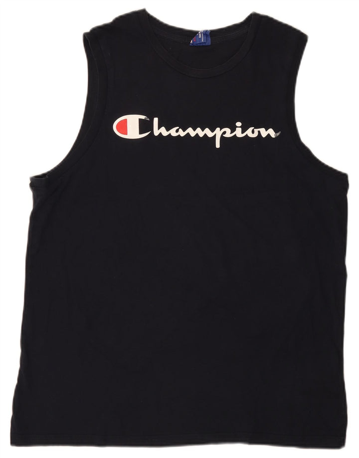 Champion Hombre Gráfico Chaleco Top Pequeño Azul Marino