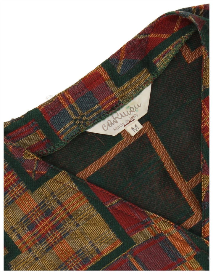 Vintage mujer crop chaleco Reino Unido 14 medio multicolor patchwork