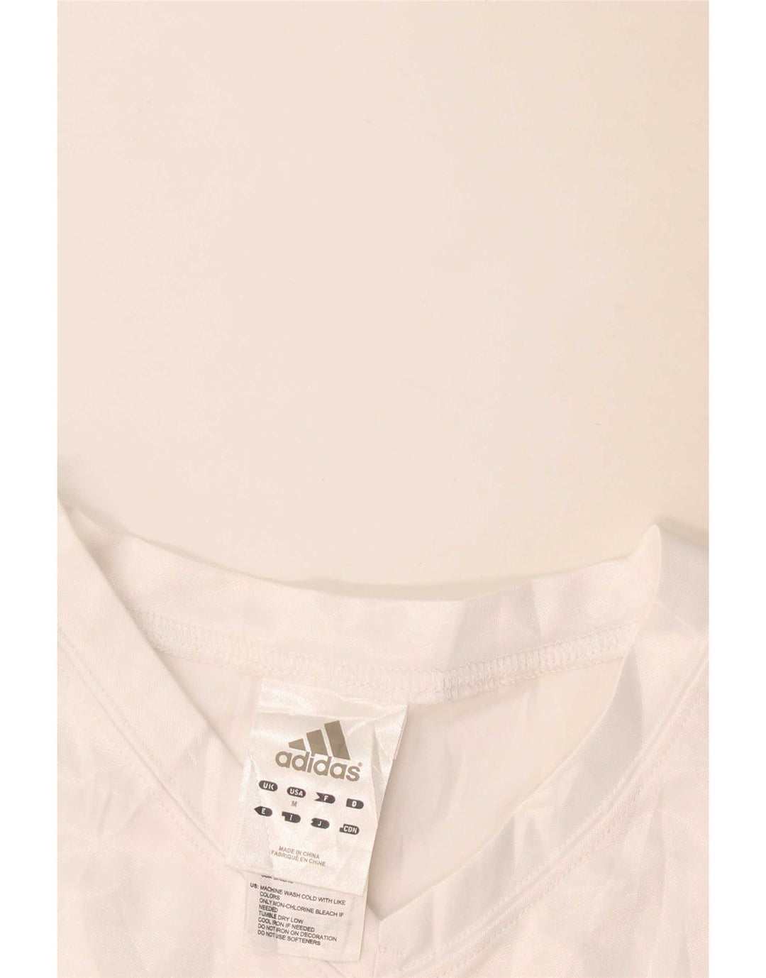 Adidas Camiseta gráfica para mujer Top UK 12 Medio Blanco Poliéster
