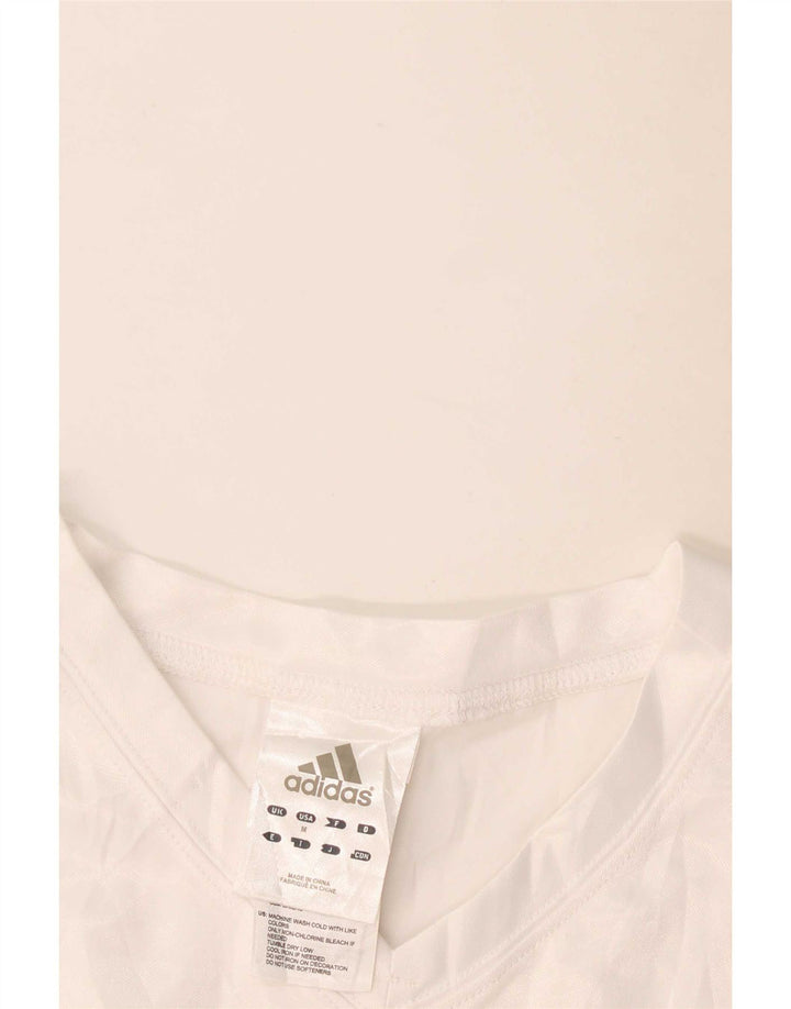 Adidas Camiseta gráfica para mujer Top UK 12 Medio Blanco Poliéster