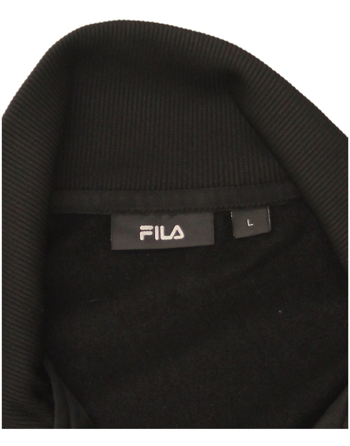 Fila Mens Chándal Top Chaqueta Grande Negro Colorblock Poliéster