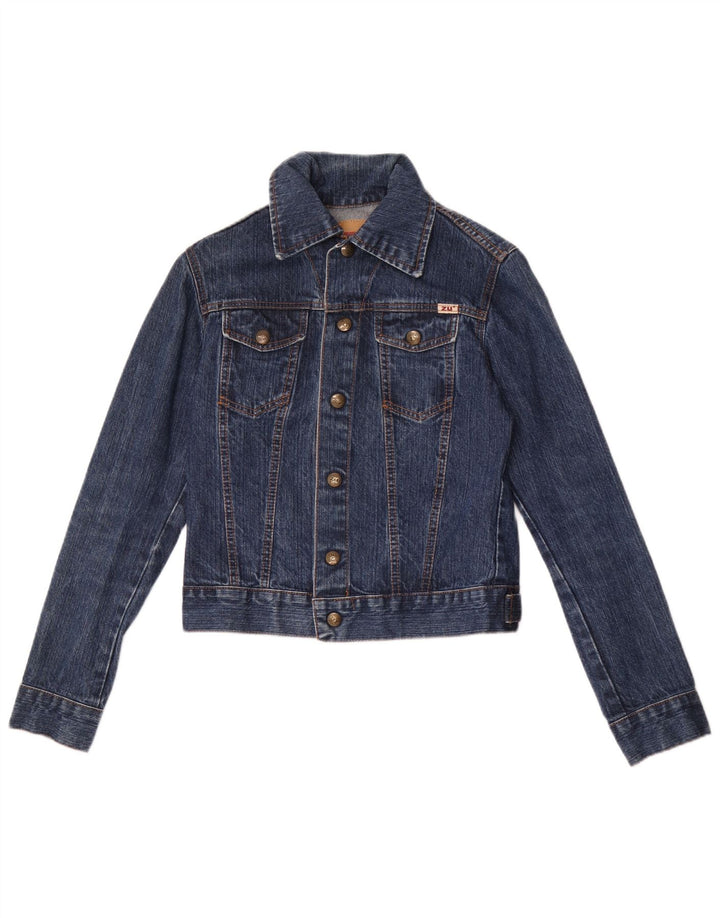 Zu Elements Chaqueta vaquera corta para mujer IT 40 Small Blue Cotton