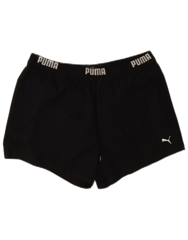 Puma Pantalones cortos deportivos gráficos para mujer UK 14 Mediano Negro Poliéster