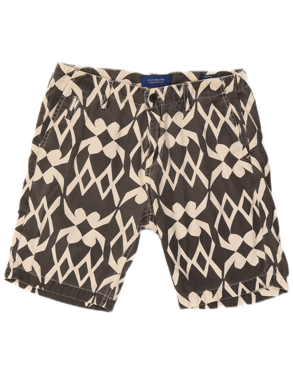 Shorts chinos para hombre Scotch & Soda W30 Algodón geométrico gris medio