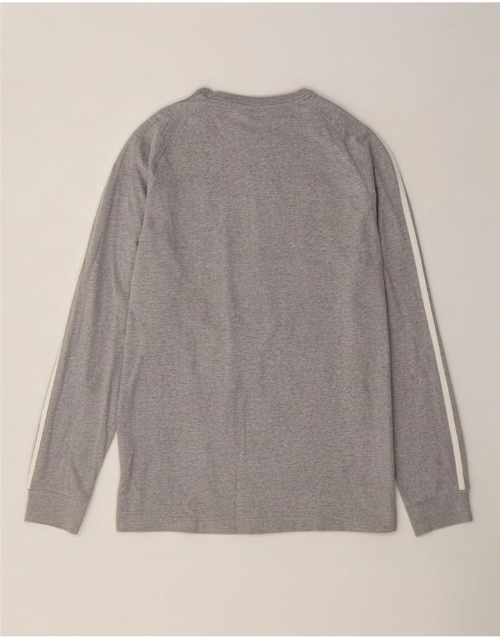 Adidas Hombre Top Manga Larga Algodón Moteado Gris Medio
