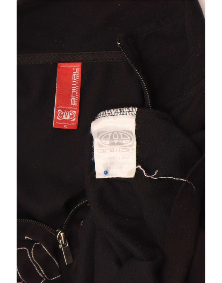 Animal Jersey de forro polar con cuello y cremallera gráfico para hombre XL Poliéster negro