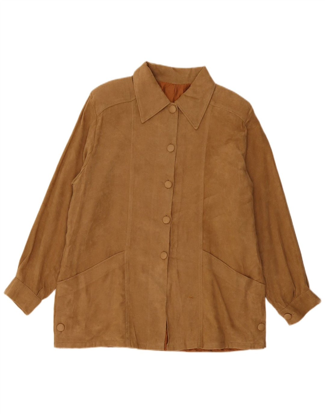 Vintage mujer ante chaqueta Reino Unido 16 marrón grande