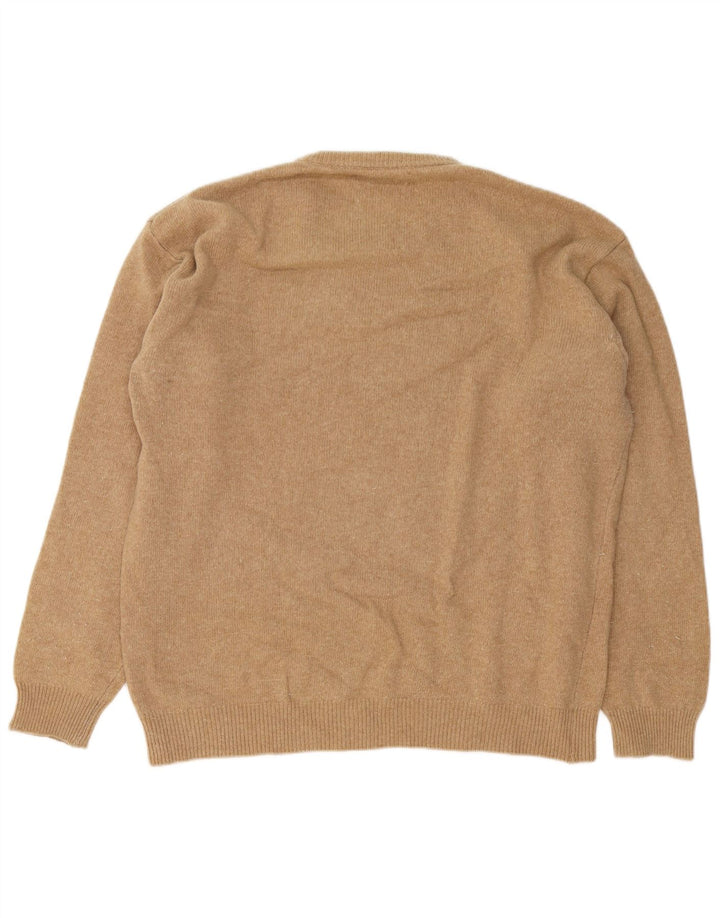 Marlboro Classics - Jersey de cuello redondo para hombre, talla 2XL, lana marrón
