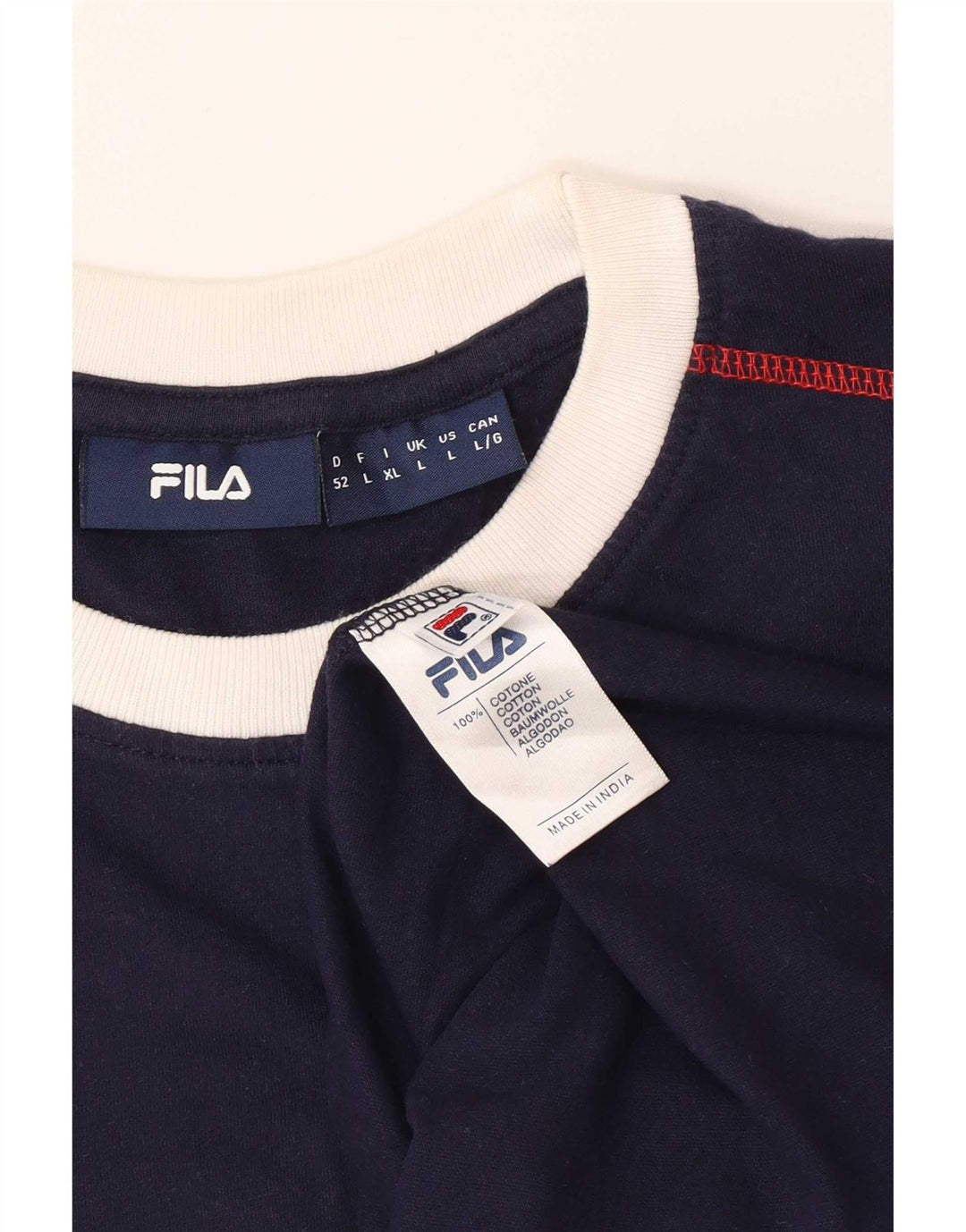 Fila - Camiseta para hombre, talla grande, algodón a rayas, color azul marino