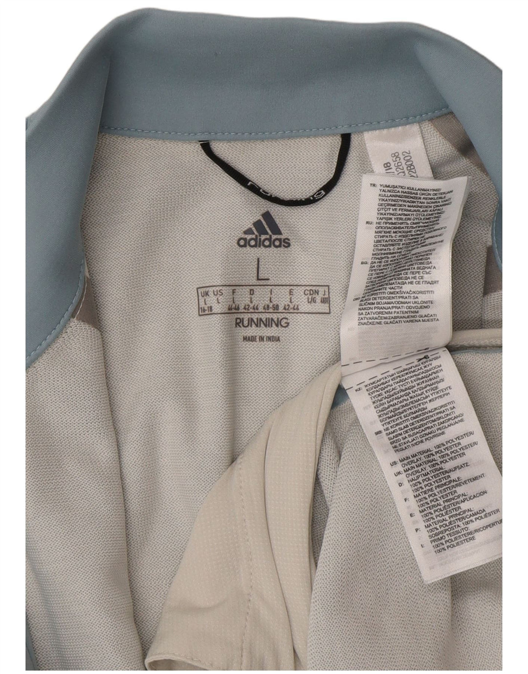 Adidas - Chaqueta de chándal de manga 3/4 para mujer, talla 40, talla grande, poliéster azul