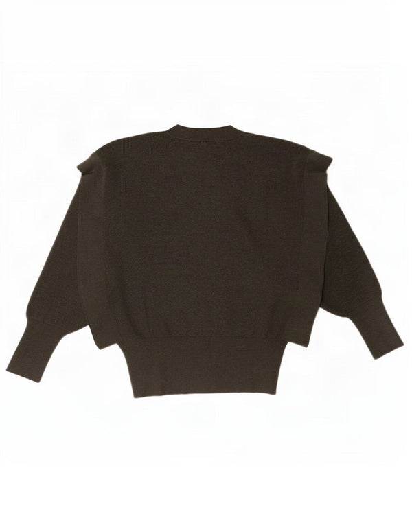 Zara Mujer Batwing Cuello Redondo Jersey Jersey UK 10 Small Caqui Lana